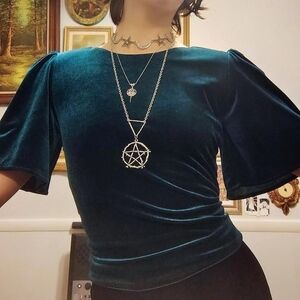 Misa Los Angeles Velvet Tie Top